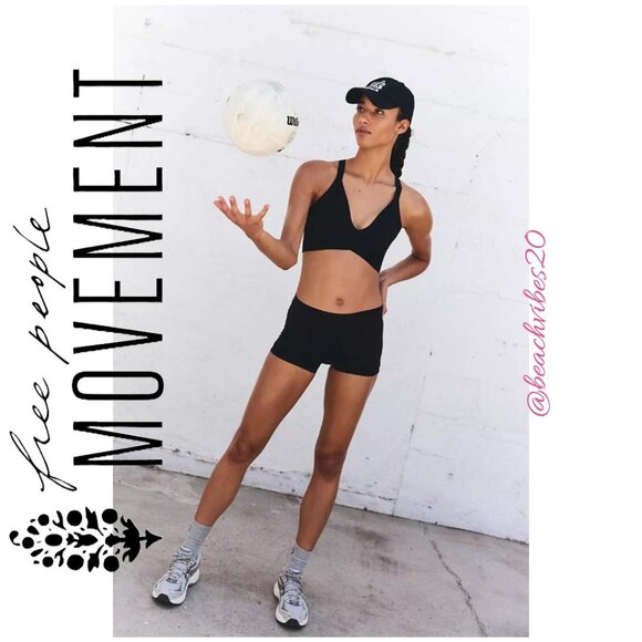 FP MOVEMENT BY FREE PEOPLE Good Karma Super Plunge Bra Black M/L NWOT FP-316 - Picture 1 of 11